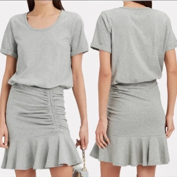 VERONICA BEARD Pima Ruched Heather Grey Dress Sz XS - Picture 4 of 5